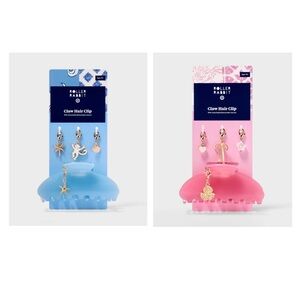 Two Roller Rabbit x Target Claw Clips w/ charms, pink and blue, NWT